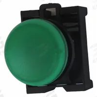 EATON Pilot Light Head: 22 mm Panel Mounting Hole Dia, Green, Smooth, LED, M22 Series (MPN M22-L-G). Key specifications — Brand: EATON; Compatible Lamp Module Type: LED Module; Compatible with Series: M22.
