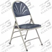 NATIONAL PUBLIC SEATING Folding Chair: Plastic Seat, Steel Frame, Dark Blue Seat, 500 lb Wt Capacity (MPN 1115). Key specifications — attr1039293: Steel; attr1039318: Plastic; attr1039313: Dark Blue.