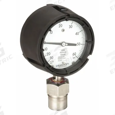 ASHCROFT Pressure Gauge with Diaphragm Seal: 0 psi to 60 psi, 1259/311-312, 4 1/2 in Dial - Process Dial Pressure Gauges with 316L SS Mini-Seal