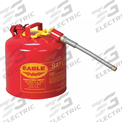 EAGLE Type II Safety Can: For Use With Flammables, 5 gal Capacity, Includes 5/8 in OD Hose - Flammable Liquids Safety Cans