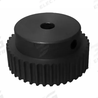 Dayton Timing Pulley: Curvilinear, Fixed, For HTD Timing Belt Section, For 6 mm Belt Wd - HTD Section Fixed-Bore Timing Pulleys with Hub