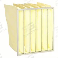GRAINGER Pocket Air Filter: 22 in x 24 in x 20 in, MERV 15, Yellow, Fiberglass, 6 Pockets (MPN 878PM1). Key specifications — Display Sell UOM: EA; Brand: GRAINGER; Media Material: Fiberglass; Performance Rating: MERV 15.
