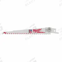 MILWAUKEE Reciprocating Saw Blade: 5 Teeth per Inch, 6 in Blade Lg, 0.05 in Blade Thick, Wood, 5 PK (MPN 48-00-5035). Key specifications — attr1109198: 5; attr1109200: Rigid for Straight Cuts; attr1109201: Straight; attr1109209: MILWAUKEE.