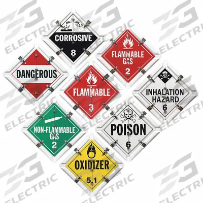 JJ KELLER Container Placard: Various DOT Classes, 13 in x 13 in, 13 in Label Ht - Label & Placard Kits