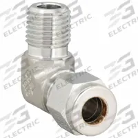 PARKER Compression Fitting Elbow: 5/16 in OD x 1/4 in Pipe Fitting Size, Compression x MNPT (MPN 5MSEL4N-316). Key specifications — Compatible Fitting Brands: Parker A-LOK; Brand: PARKER.