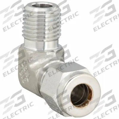 PARKER Compression Fitting Elbow: 5/16 in OD x 1/4 in Pipe Fitting Size - Double-Ferrule Stainless Steel Fittings