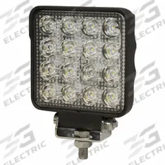 ECCO Vehicle Work Light: Square, Flood, LED, Bolt, Pigtail, Universal, Surface Mount, Black (MPN EW2421). Key specifications — Housing Color: Black; Brand: ECCO; Mount Type: Bolt; Electrical Connection: Pigtail; Installation Type: Permanent.