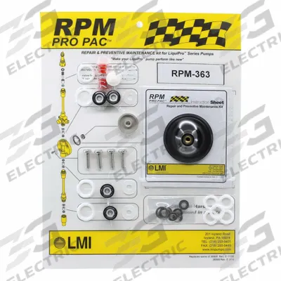 LMI PUMPS RPM Kit: Mfr Part # RPM-813 - Pump Head Service Kits & Repair Parts