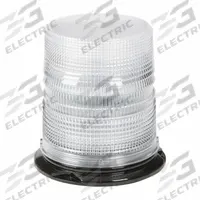 GROTE Flashing Beacon: Flashing Beacon, Amber/Green, 6 3/8 in Overall Wd, 6 11/16 in Overall Ht, LED (MPN 78080). Key specifications — Operating Voltage: 12 to 24V DC; Number of Flash Patterns: 12; Electrical Connection: Blunt Cut Wires; Mount Type: Pipe; Brand: GROTE; Shape: Round.