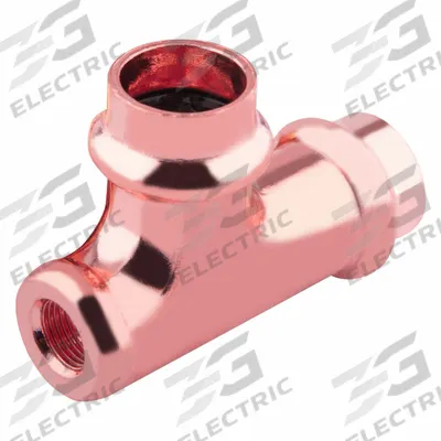 APPROVED VENDOR Crimp Tee Fitting: Tee, 1/2 in CTS x 1/8 in Pipe x 1/2 in CTS size - Plumbing Copper & Bronze Press Tube Fittings