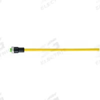 Cordset: 7/8" Female Straight x Bare Wire, 4 Pins, Yellow, PVC, 5 m Cable Lg, 9 A Max Current (A) (MPN 7700-A4021-UBC0500). Key specifications — Cable Jacket Color: Yellow; Cable Jacket Material: PVC; IP Rating: IP68; Wire Size: 16 AWG; Brand: MURRELEKTRONIK.