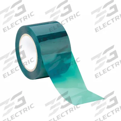 CAPLUGS Film Tape: 3 in Wd, 72 yd Lg, 5 mil Thick, Polyester Film, Silicone, Green - High-Temperature Film Masking Tape