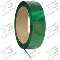 APPROVED VENDOR Plastic Strapping: 3/8 in Strapping Wd, 0.02 in Thick, 500 lb Break Strength, Green (MPN 40TP59). Key specifications — Color: Green; Brand: APPROVED VENDOR; AAR Approved: No; Strapping Finish: Smooth Dry.