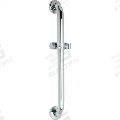 CHICAGO FAUCETS Wall Grab Bar: Straight, 24 in Lg, 1 1/2 in Dia, Stainless Steel - Grab Bars with Hand-Held Shower Holders & Mount Glide Rails