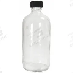 QORPAK Sampling Bottle: 480 mL, Colorless, 28-400, Phenolic, 60, Pulp/Vinyl, Type III (MPN GLC-01204). Key specifications — Body Color: Colorless; Pre-Cleaned: None; Body Material: Soda Lime Glass; Brand: QORPAK; Screw Closure Size: 28-400; Graduated: No; USP Specification: Type III; Closure Attached: Attached.