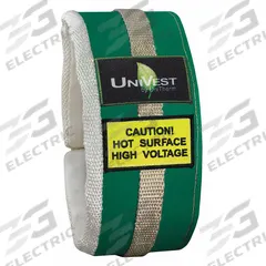 UNITHERM Insulated Pipe Jacket: For 25 in to 31 in Circumference, Ceramic Fiber, 4 in Cover Wd (MPN UVST 3804). Key specifications — Color: Green; Cover Type: Insulation Jacket; Fastening System: Buckled Strap; For Valve Type: Universal; Jacket Material: Teflon Coated Fiberglass Cloth; Brand: UNITHERM; For Fitting Type: Straight Pipe Sections.