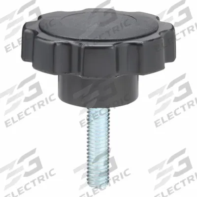 INNOVATIVE COMPONENTS Hand Knob: 8 Point, Plastic w/ Steel Thread, 3/8"-16 Thread - 8-Arm Knobs with Threaded Stud