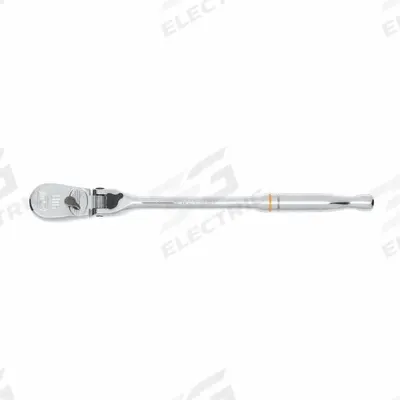 GEARWRENCH Hand Ratchet: Pear, Reversible, 11 1/4 in Overall Lg, Full Polish Chrome - Flex-Head Ratchets