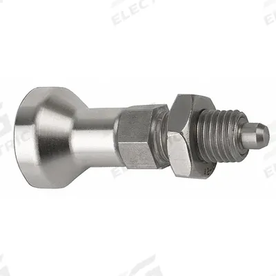KIPP Indexing Plunger: Nonlocking, SS, 1/2"-13 Thread - Nonlocking Pull-Knob Indexing Plungers with Jam Nut