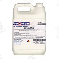 PETROCHEM Air Tool Oil: Synthetic, -50°F Min. Op Temp., 450°F Max. Op Temp., NSF H2, Can (MPN AIRGUARD 32-001). Key specifications — attr1321222: Synthetic; attr1321226: 10W; attr1321227: 134; attr1321244: PETROCHEM; attr1321245: Can.