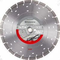 HUSQVARNA Diamond Saw Blade: Block/Concrete/Pavers/Reinforced Concrete, 14 in Blade Dia., 5 PK (MPN 586270802). Key specifications — attr1097734: Wet/Dry; attr1097738: Power Cutter; attr1097751: HUSQVARNA.