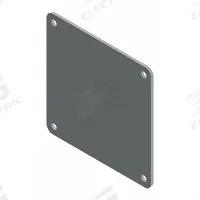 HOFFMAN Wireway Closure Plate: 4 in Wd, 4 in Ht, 5 3/8 in Lg, 5 7/16 in Ht, Stainless Steel, NEMA 12 (MPN F44WPSS). Key specifications — attr2555: HOFFMAN; attr2556: 2B Cold Rolled; attr2565: Stainless Steel.