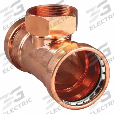 VIEGA PROPRESS Crimp Tee Fitting: Tee, 4 in CTS x 4 in CTS x 3/4 in Pipe size - Plumbing Copper & Bronze Press Tube Fittings