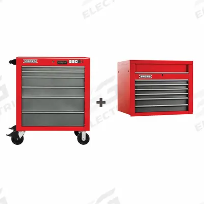 PROTO Rolling Cabinet Kit: 12 Drawers, Heavy Duty, Keyed - Heavy-Duty Top Chest & Rolling Cabinet Combos