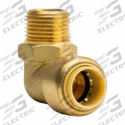APPROVED VENDOR Elbow: 3/8 in OD x 3/8 in Pipe Size, Push-to-Connect x MNPT - Standard Brass Push-to-Connect Tube Fittings