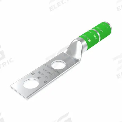BURNDY Compression Lug: For 1 AWG, Stranded Wire, 1/2 in Stud Size, Long - Two-Hole Compression Lugs