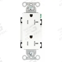 BRYANT Receptacle: Decorator Duplex, 5-20, White, 125V AC, 20 A, 2 Pole / 3 Wire (MPN DRS20WTR)