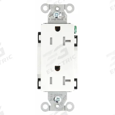 BRYANT Receptacle: Decorator Duplex, 5-20, White, 125V AC, 20 A, 2 Pole / 3 Wire (MPN DRS20WTR) - General Purpose Receptacles