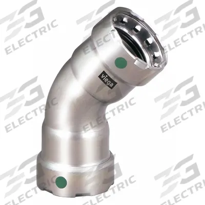 VIEGA MEGAPRESS Crimp Elbow Fitting: 1 1/2 in Pipe x 1 1/2 in Pipe Size, Press-fit x Press-fit - Potable Water Stainless Steel Press Fittings