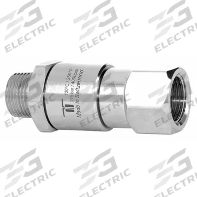 MOSMATIC Rotary Union: Straight, Nickel-Plated C38500 Brass, 1 Passages, 1/2 in Stationary Port - Brass Rotating Joints & Unions