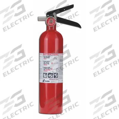 KIDDE Fire Extinguisher: 2.6 lb Extinguisher Capacity, 1A:10B:C, Monoammonium Phosphate - Class ABC Fire Extinguishers