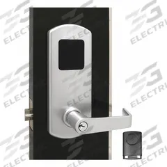 TOWNSTEEL Electronic Keyless Lock: RFID, ADA Compliant, Chrome (MPN FCE-4010-RFID-IC-S-626). Key specifications — Product Type: Electronic Keyless Lock; Manufacturer Part Number: FCE-4010-RFID-IC-S-626; Access Method: RFID; Key Override Options: Interchangeable Core; Lever Style: Rigid.