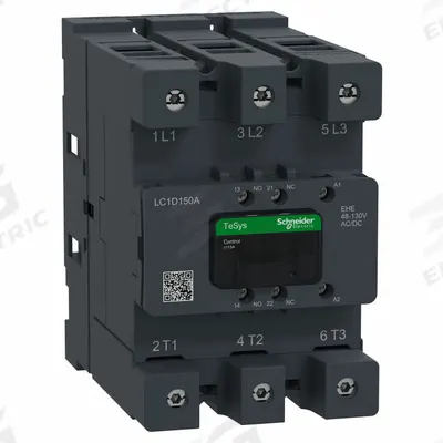 SCHNEIDER Contactor: Non-Reversing, 3 Poles, 3NO Contacts, 150 A - Non-Reversing IEC Contactors