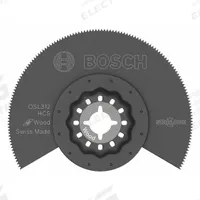 BOSCH Oscillating Tool Blade: 3 1/2 in Blade Wd, 3 1/2 in Overall Lg, Flush Cutting/Straight Cutting (MPN OSL312). Key specifications — attr1097568: Straight Cutting; attr1097557: BOSCH; attr1097582: Wood.