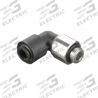 LEGRIS Push-Fit Elbow Fitting: 3/8 in Pipe x 12 mm OD Size, BSPP x Push-to-Connect - Nylon & Nickel-Plated Brass Tube Fittings