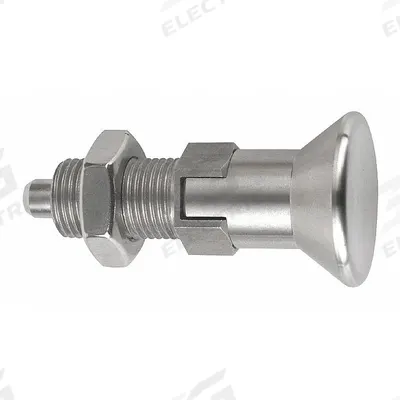 KIPP Indexing Plunger: Locking, SS, 1"-8 Thread - Locking Pull-Knob Indexing Plungers with Jam Nut