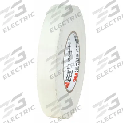 3M Electrical Tape: 1 in Wd, 72 yd Lg, 8 mil Thick, Acetate Cloth, Rubber - Abrasion-Resistant Electrical Tape