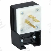 HUBBELL Straight Blade Plug: 15-20P, 250V AC, 20 A, 3 Pole, 4 Blade, Black/White (MPN HBL8421C)