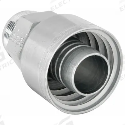 AEROQUIP Hydraulic Crimp Fitting: Steel x Steel, Straight, -20 For Hose Dash Size - Aeroquip Crimp Hydraulic Hose Fittings with JIC Connection