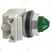 SCHNEIDER Mushroom Head Push Button: Non-Illuminated, Mushroom Head Profile, Non-Metallic, 30 mm (MPN 9001SKR25RH13). Key specifications — Brand: SCHNEIDER; Action: Momentary; Series: 9001SK; Push Button Material Type: Non-Metallic.