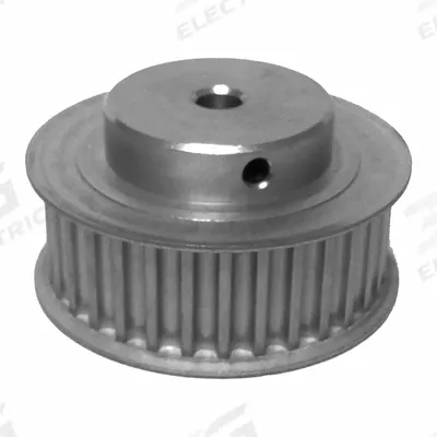 Dayton Timing Pulley: Curvilinear, Fixed, For 15 mm Belt Wd, 19 Teeth, 5 mm Pitch - HTD Section Fixed-Bore Timing Pulleys with Hub