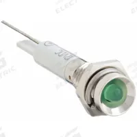 APPROVED VENDOR Protruding Panel Light: 6 mm Panel Mounting Hole Dia, LED, Green, Protruding Head (MPN 24M028). Key specifications — Brand: APPROVED VENDOR; Electrical Connection: Lead for Soldering.