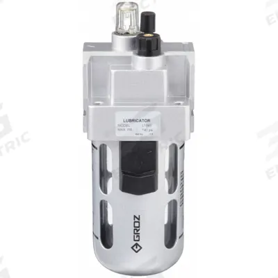 GROZ Compressed Air Lubricator: Micro Mist, 1/2 in NPT, 200 cfm, 145 psi Max Op Pressure - GROZ FRL Air Lubricators