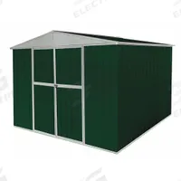 Storage Shed: 12 in W x 9 ft D x 7 in H, 561 cu ft, Green, 11 1/4 ft L x 8 3/8 ft D x 6 7/8 ft H (MPN 13X114). Key specifications — Brand: APPROVED VENDOR; Product Type: Outdoor Storage Shed; Assembled: Unassembled; Fire Rating: Not Rated; Lockable: Yes; Color: Green.