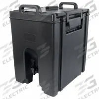 CRESTWARE Beverage Dispenser: 11.8 gal, Black, Polyethylene, Rectangle, 1 Dispensers, BEV11.75BK. Key specifications — Material: Polyethylene; Manufacturer Part Number: BEV11.75BK; Brand: CRESTWARE.