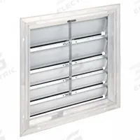 21"H-W 5.75"L Aluminum Backdraft Damper: For 18 in Fan, Single Panel, 21 in H, 21 in W, 2 1/2 in D (MPN 4C558). Key specifications — Airflow Direction: Horizontal; Blade Type: Flat Blade; Brand: DAYTON; Maximum Air Velocity: 2500 fpm; Mounting Position: Vertical.